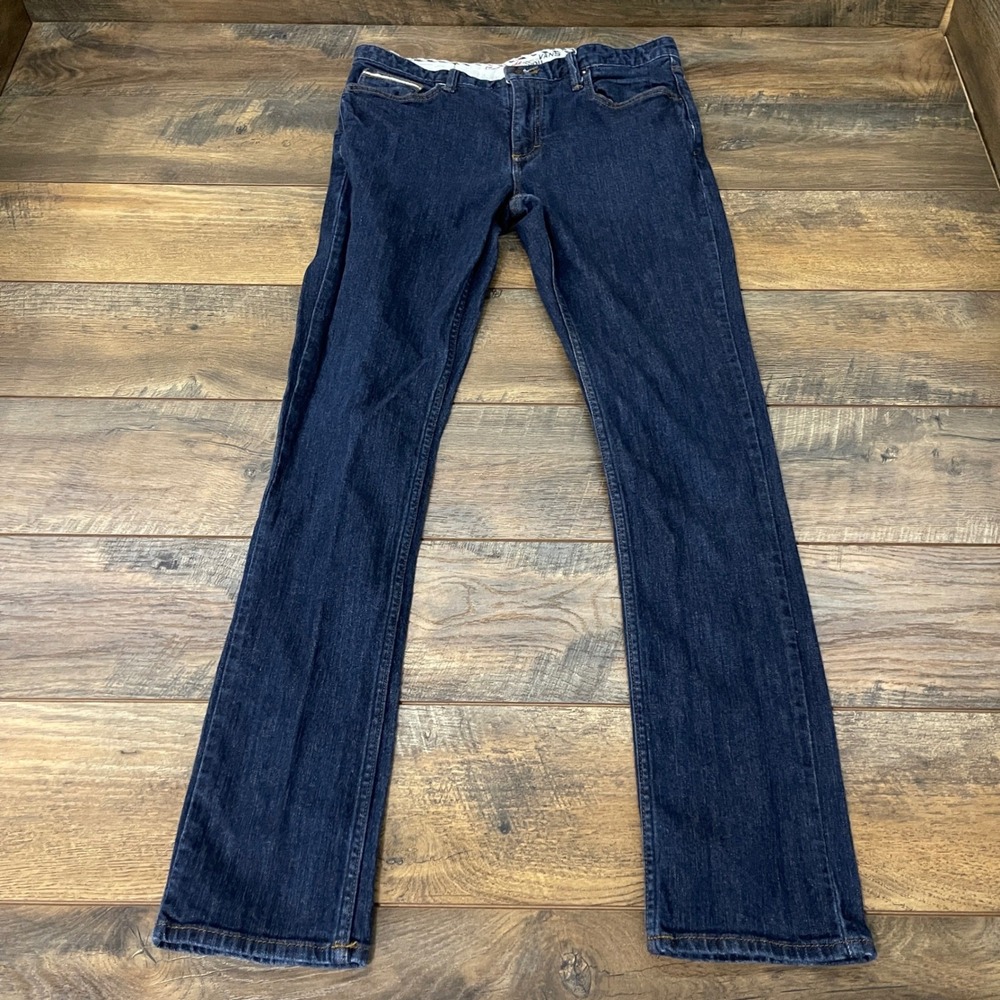 Vans Off The Wall V76 Men Dark Wash Blue Denim Jeans 34x34 Skater Streetwear Y2K